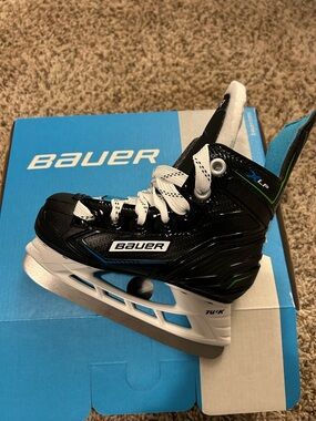 Bauer Youth Black, Blue and Green Ice Hockey Skate
